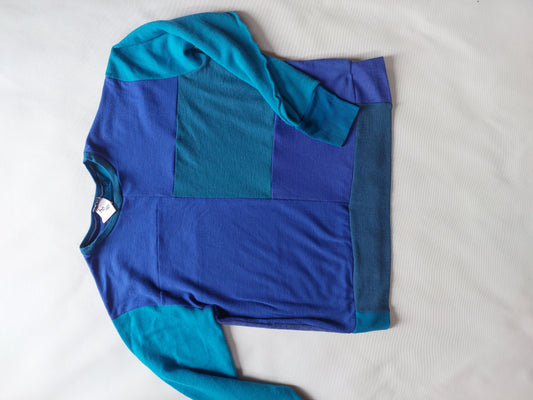 Unisex Merino Sweater Navy and Royal and emerald green MEDIUM