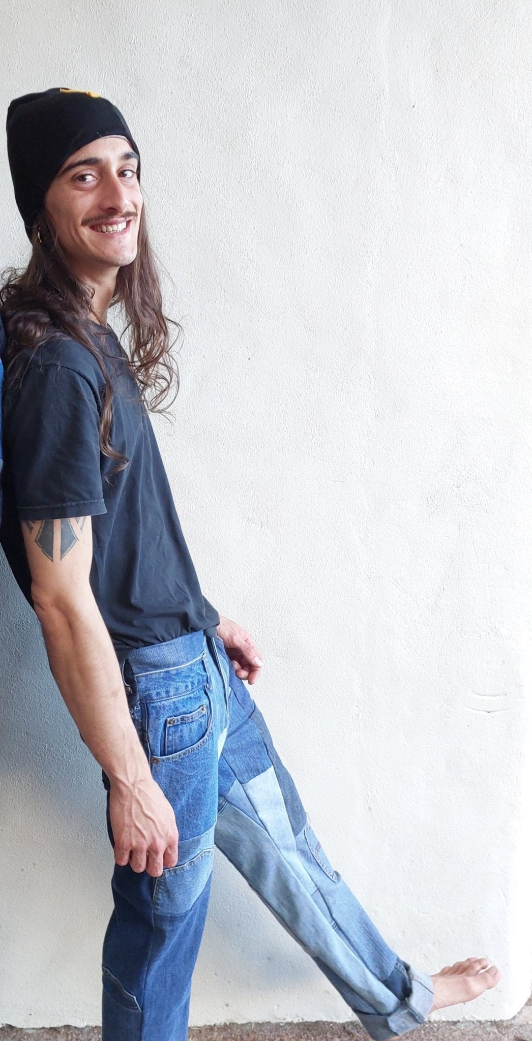 Mens patchwork jeans - Heke design