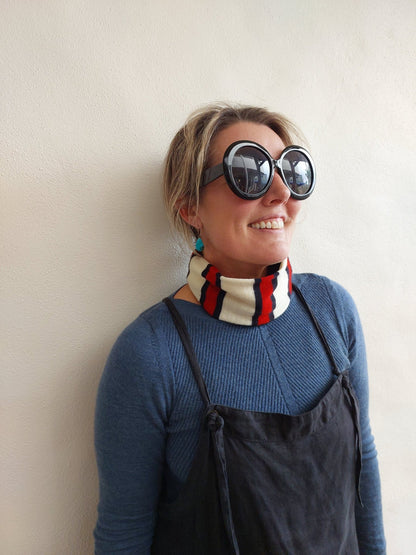 Merino reversible Neckwarmer/Headband - Heke design