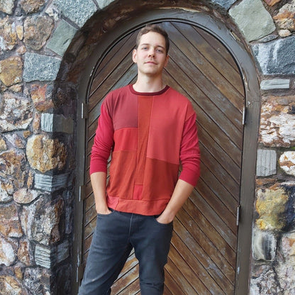 Unisex Merino Sweater - Earthy reds - Heke design