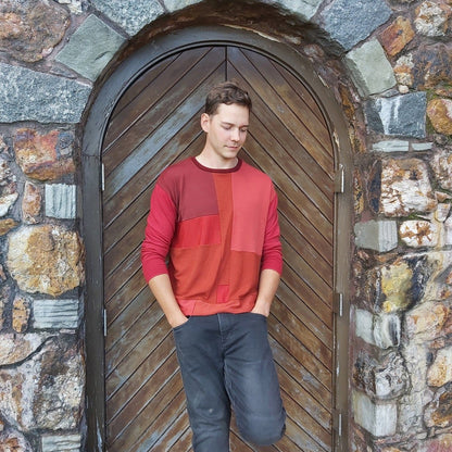 Unisex Merino Sweater - Earthy reds - Heke design