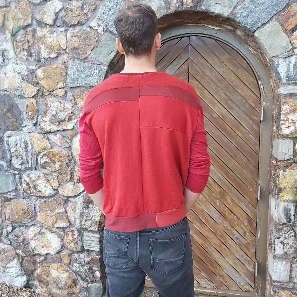 Unisex Merino Sweater - Earthy reds - Heke design