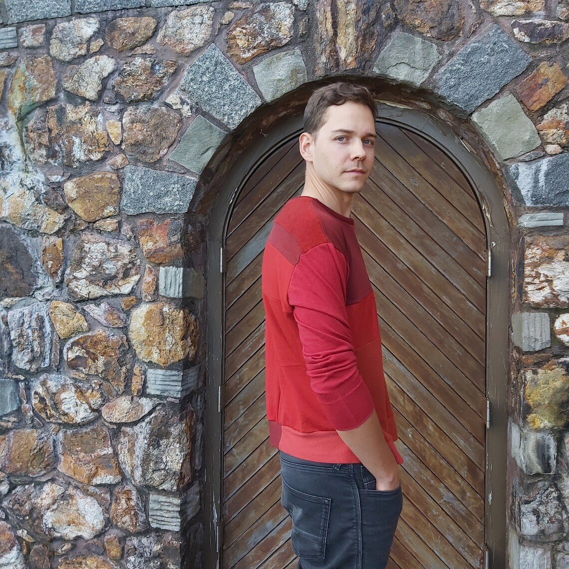 Unisex Merino Sweater - Earthy reds - Heke design